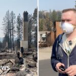 Watch: BBC reports from Spokane neighbourhood devastated by fires