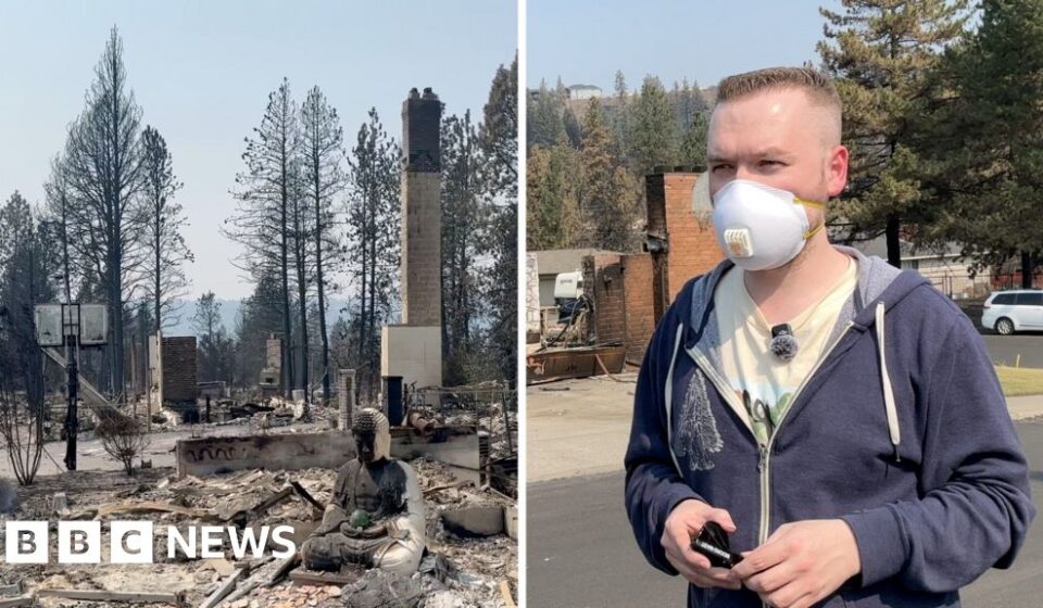 Watch: BBC reports from Spokane neighbourhood devastated by fires