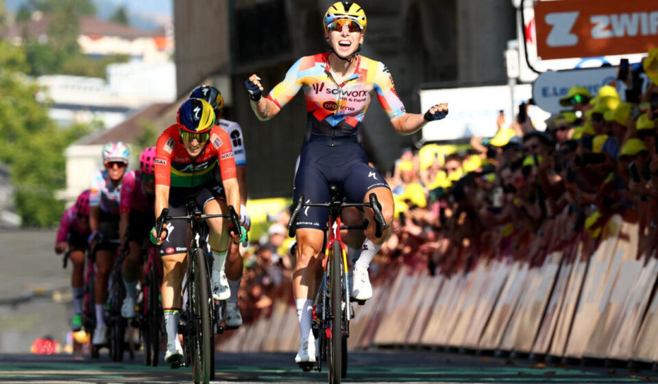 Wiebes wins Tour de France Femmes opener to win first yellow jersey