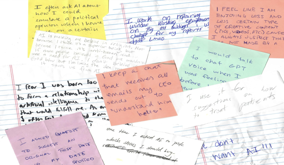 Artist's AI secrets project collects hundreds of anonymous confessions