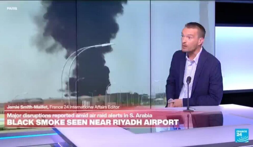 Black smoke seen near Riyadh amid air raid alerts in Saudi Arabia