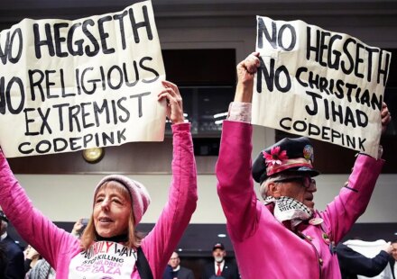 Code Pink disrupts Climate Week event over military carbon footprint