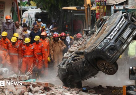 Dozens feared trapped in collapsed building in Delhi