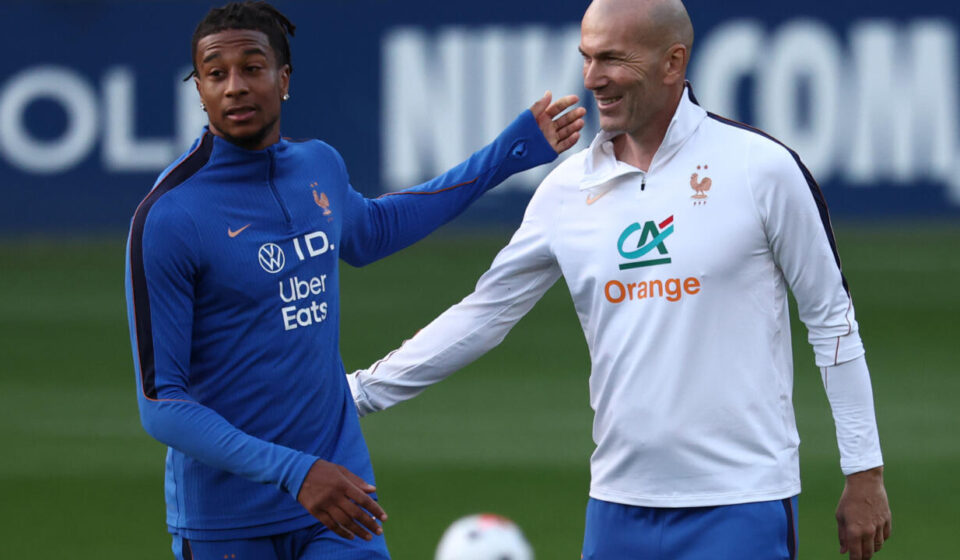 France's new coach Zinedine Zidane leads first training session