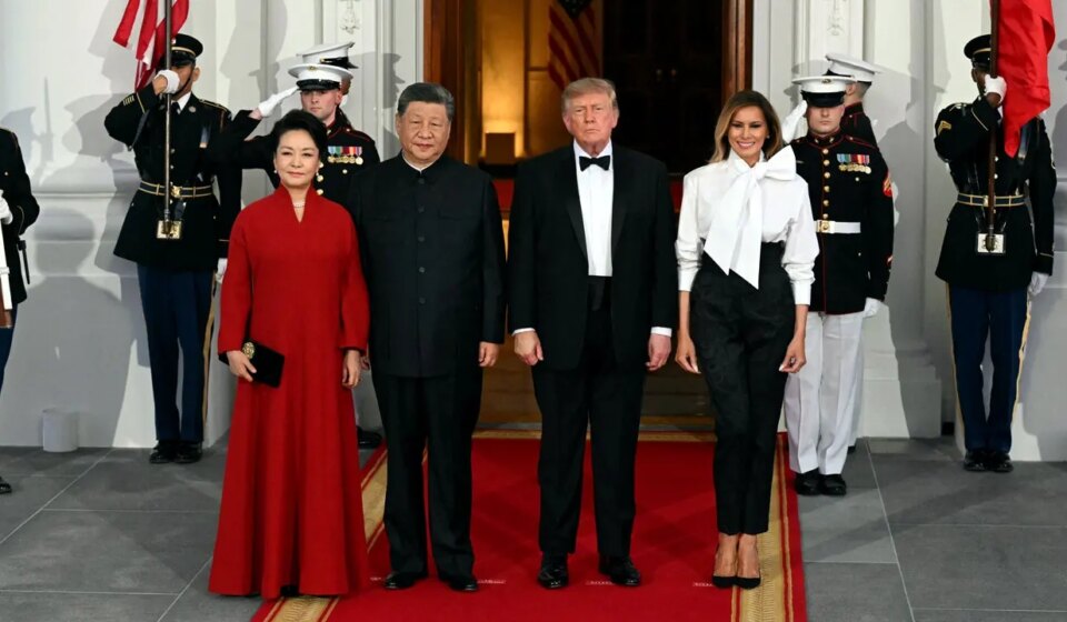 'Free Hong Kong' chants disrupt Trump and Xi's White House state dinner