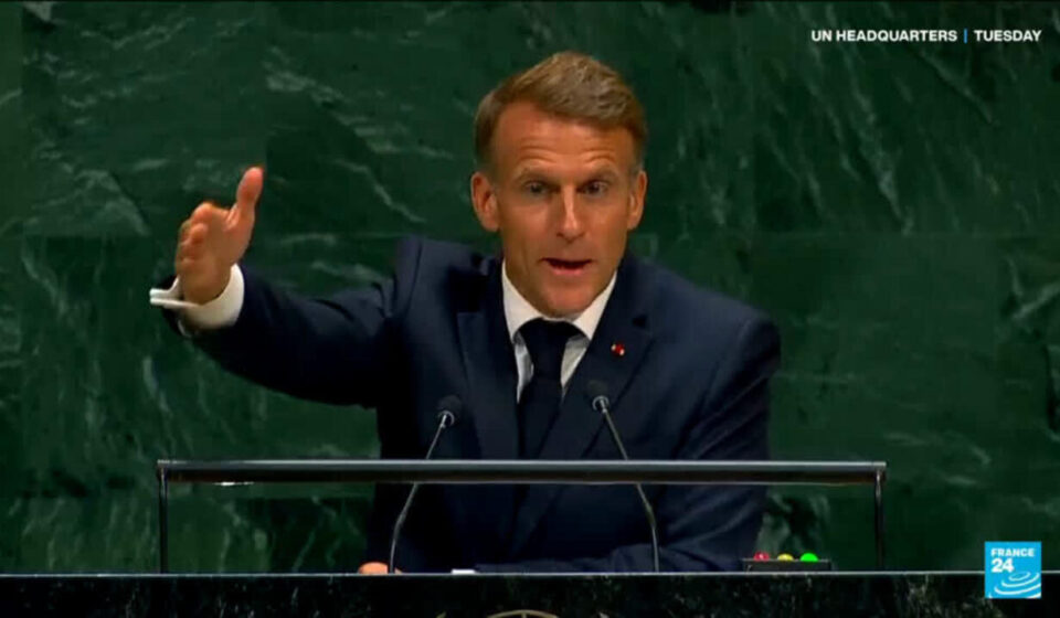 Israel denounces Macron's UN remarks