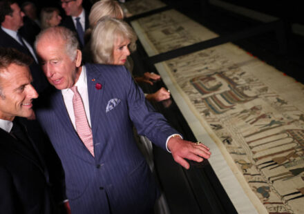 Macron and Charles III visit historic Bayeux tapestry exhibition together