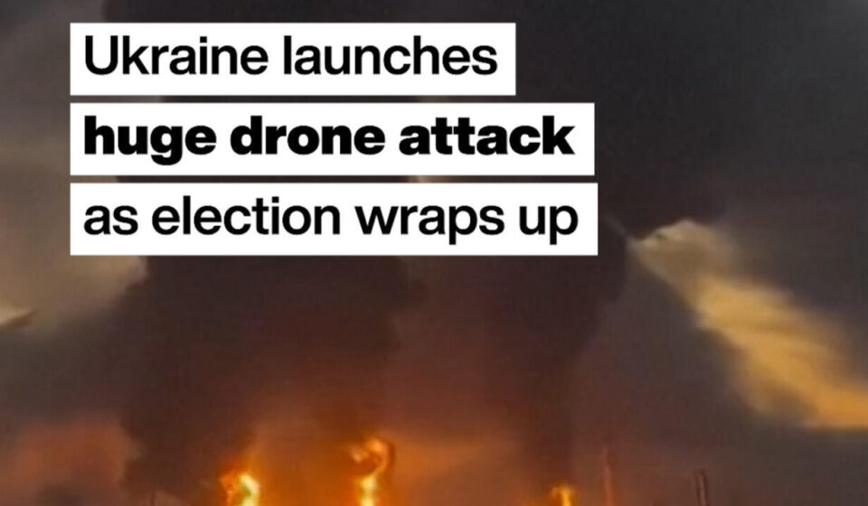 Moscow: Ukraine launches huge drone attack as election wraps up
