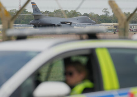 Mystery over UK airbase scare as police find 'quantity of petrol' but no explosives