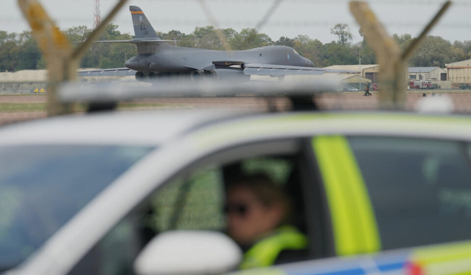 Mystery over UK airbase scare as police find 'quantity of petrol' but no explosives