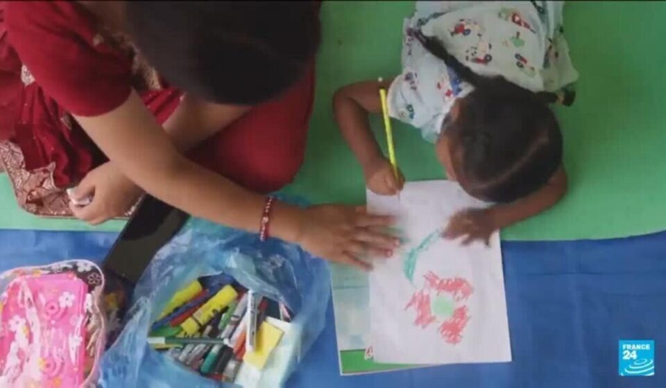 Nepal: Temporary education centres help flood-displaced children