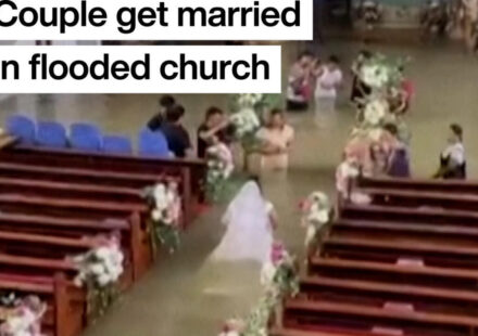 Philippine couple married in hip-deep floodwaters