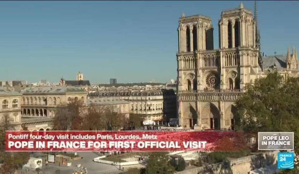 Pope Leo XIV leads Vespers at Notre-Dame Cathedral in Paris