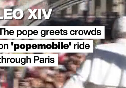 Pope Leon XIV greets crowds on 'popemobile' ride through Paris