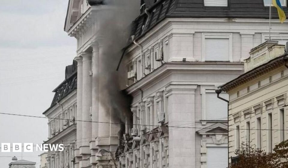 Russian drone hits Ukranian security headquarters, Zelensky says