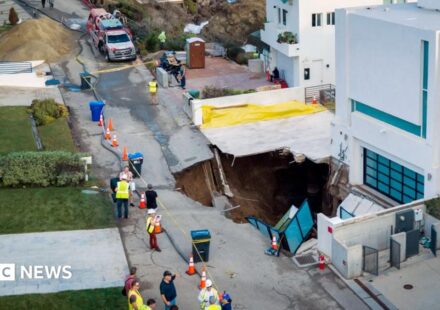 Sinkhole appears outside Malibu home thought to belong to Nicolas Cage