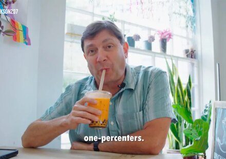 Troy Jackson's boba tea ad mocking Collins and Musk goes widely viral