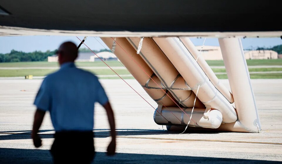 Trump says Air Force One emergency slide was a safety check at JBA