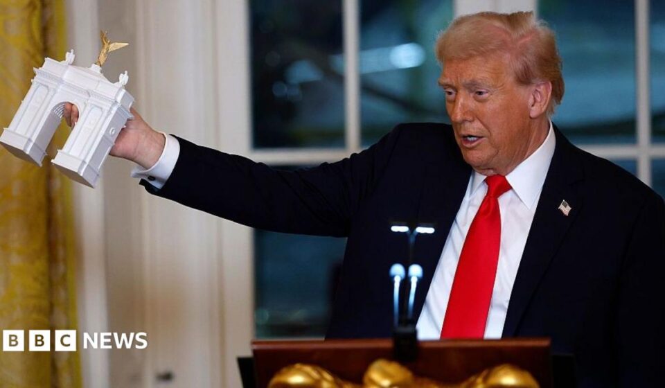 Trump says his triumphal arch will become a military ammunition complex