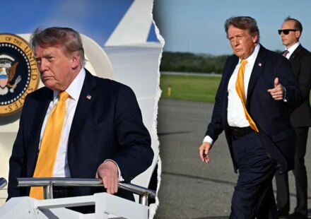 Trump sparks buzz with apparent darker hair debut