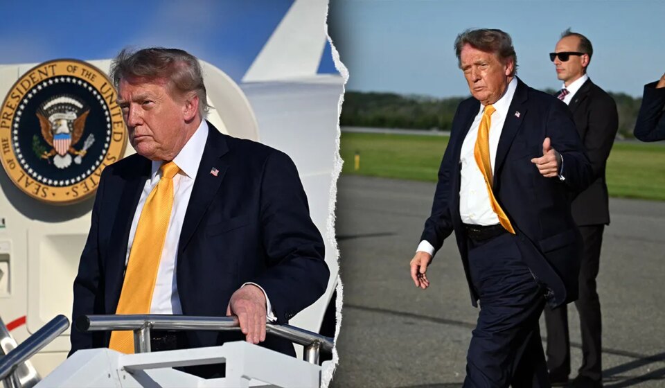 Trump sparks buzz with apparent darker hair debut