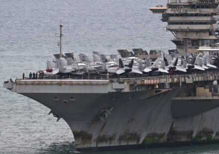 USS Abraham Lincoln aircraft carrier docks in Thailand after nine months at sea