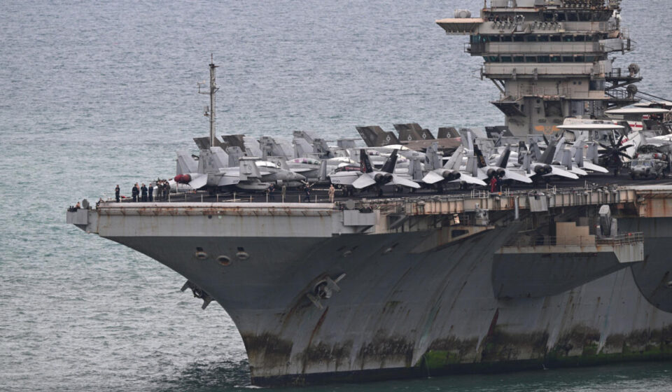 USS Abraham Lincoln aircraft carrier docks in Thailand after nine months at sea
