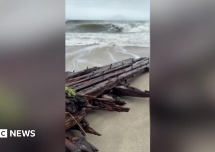 Watch: Shipwreck found on Nantucket island during nor'easter storm