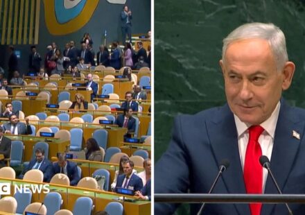 Watch: UN delegates walk out of Benjamin Netanyahu's speech