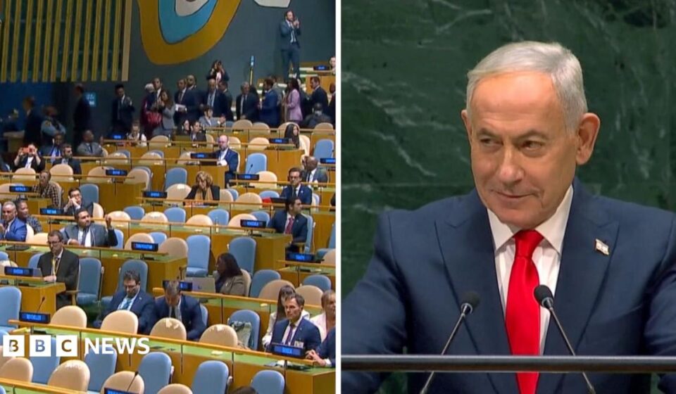 Watch: UN delegates walk out of Benjamin Netanyahu's speech