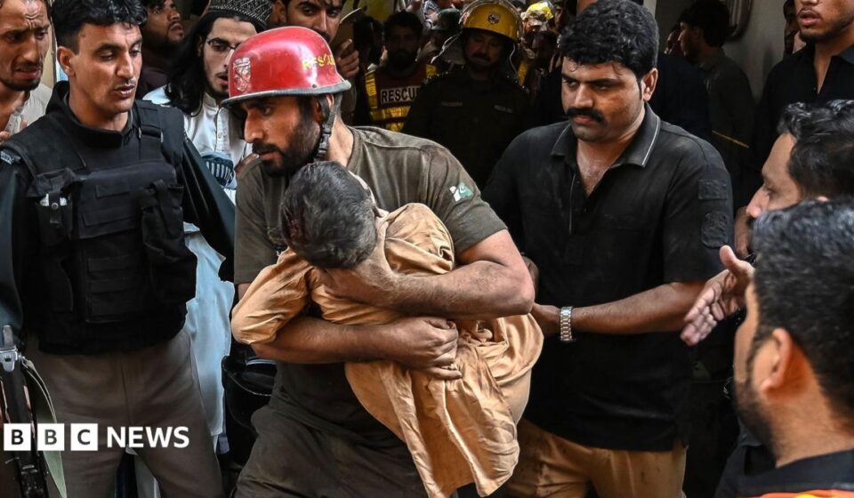 At least 27 pupils and teacher killed after Pakistan school roof collapses
