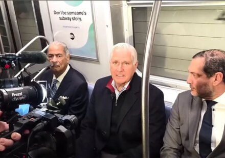 Bruce Blakeman rides NYC subway to blast Hochul over public safety