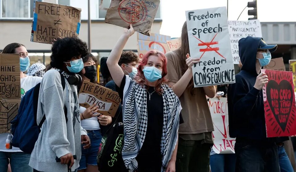 College president warns after 45% of students back violence to stop hate speech