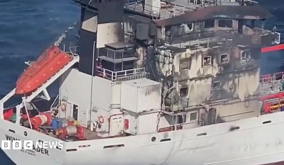 Eight crew missing after drone attack leaves tanker ablaze off Romania's coast