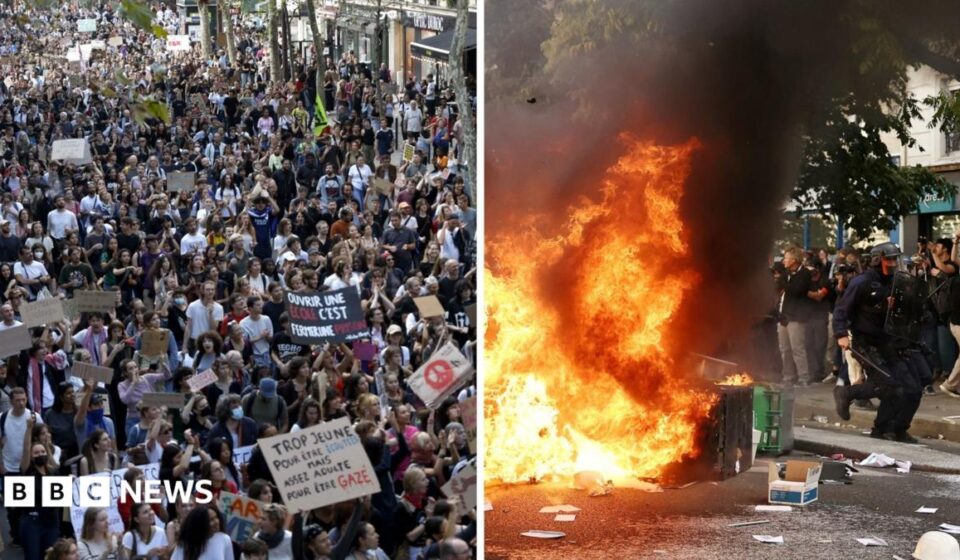 France: Riot police clash with school protesters and use tear gas