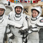 French, US and Russian astronauts return to Earth after eight months in space