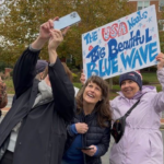 No Kings protesters openly call to vote blue despite nonpartisan rules