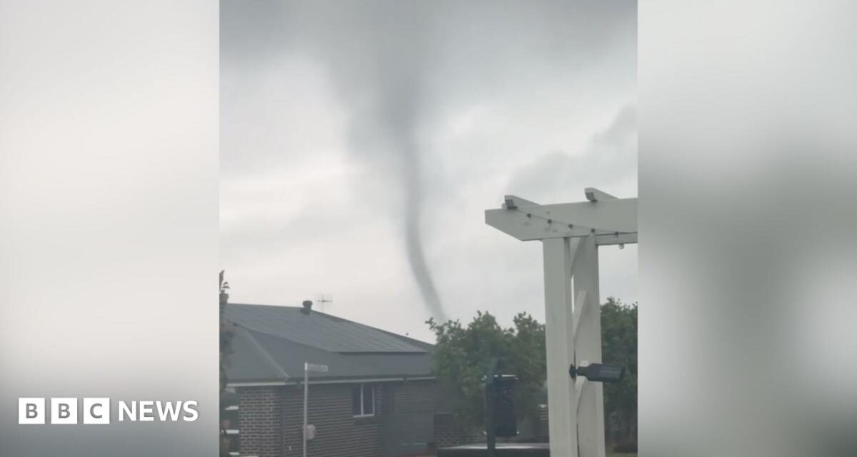 Rare tornado whips through small Australian town