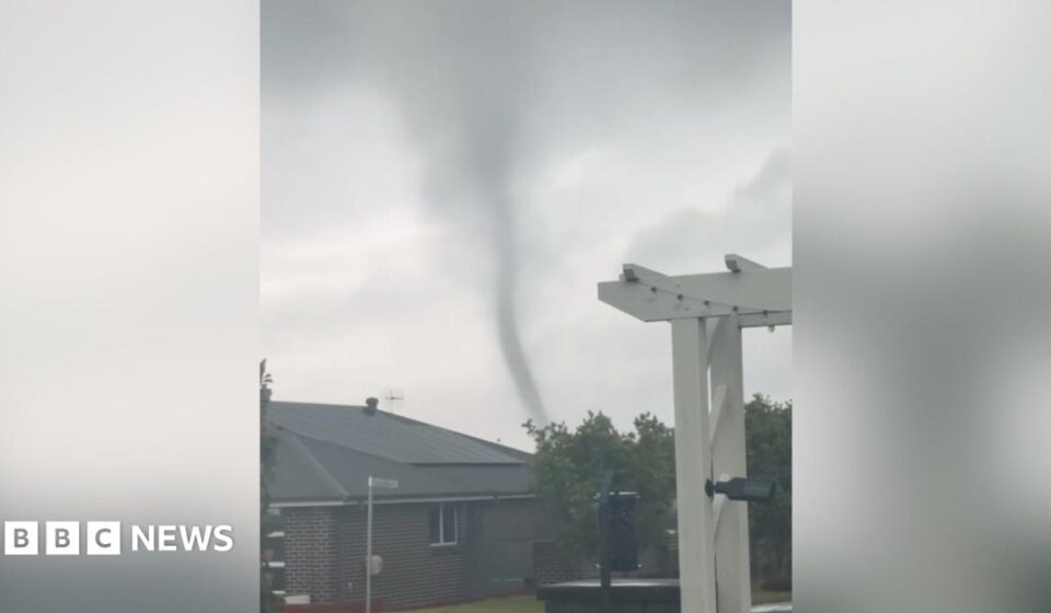 Rare tornado whips through small Australian town