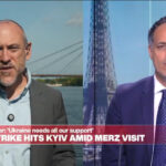 Russian strike hits Kyiv amid Chancellor Merz visit