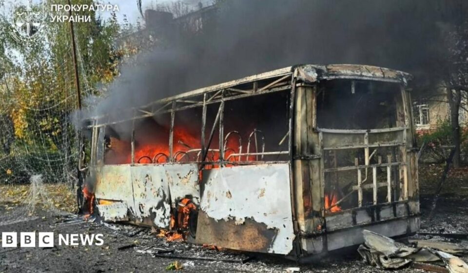 Russian strike on buses kills 33, say officials, as deadly attacks on Ukraine surge