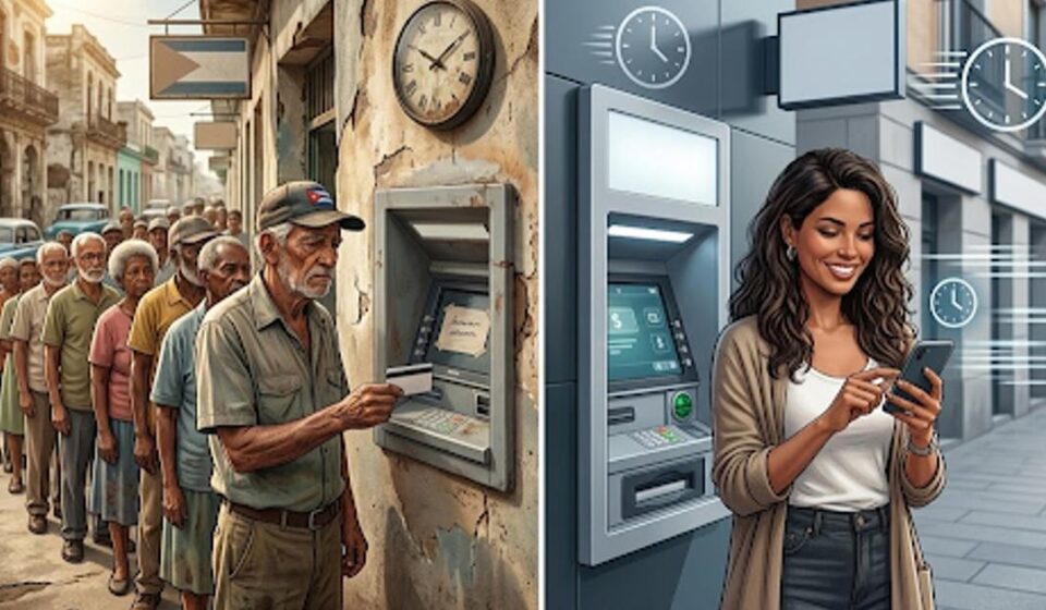 Sacar dinero tarda días en Cuba y segundos en España