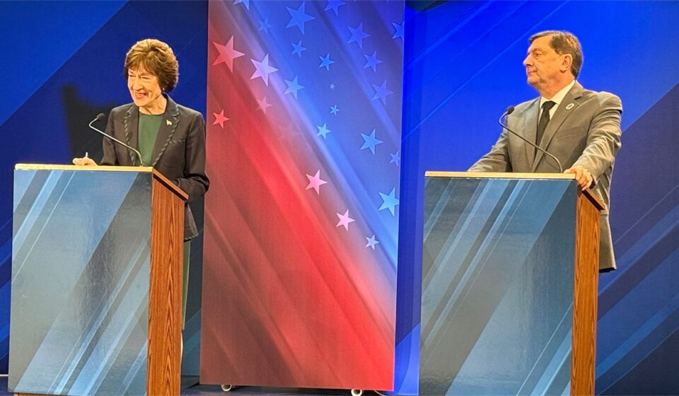 Susan Collins and Troy Jackson clash over protester in Maine debate