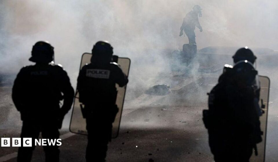 Teenager's hand blown off during confrontation between France school protesters and riot police