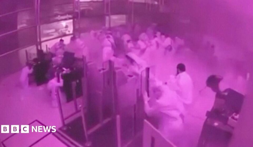 Watch: CCTV shows people take cover after missile strikes hits Riyadh airport