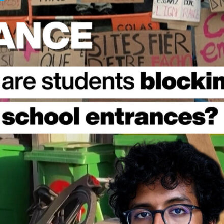 Why are French students blocking their school entrances?