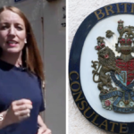 Why was the sign at the British consulate in East Jerusalem removed?