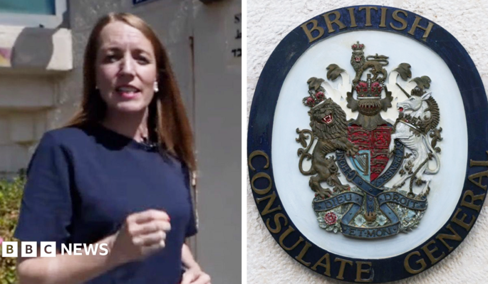 Why was the sign at the British consulate in East Jerusalem removed?